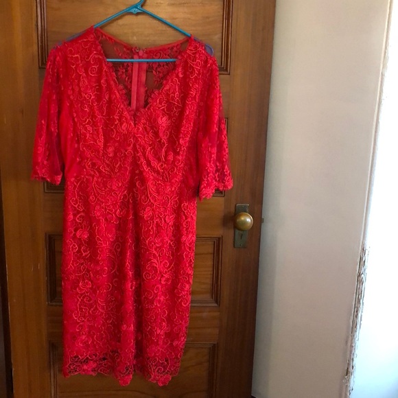 Soieblu Dresses & Skirts - Red lace plus size dress